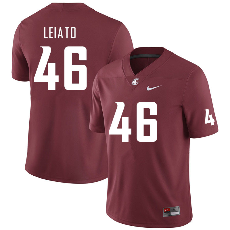 Washington State Cougars #46 Blessing Leiato College Football Jerseys Sale-Crimson